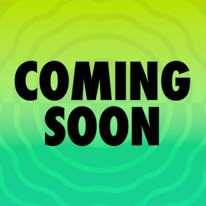 Text 'COMING SOON' on a green and yellow gradient background